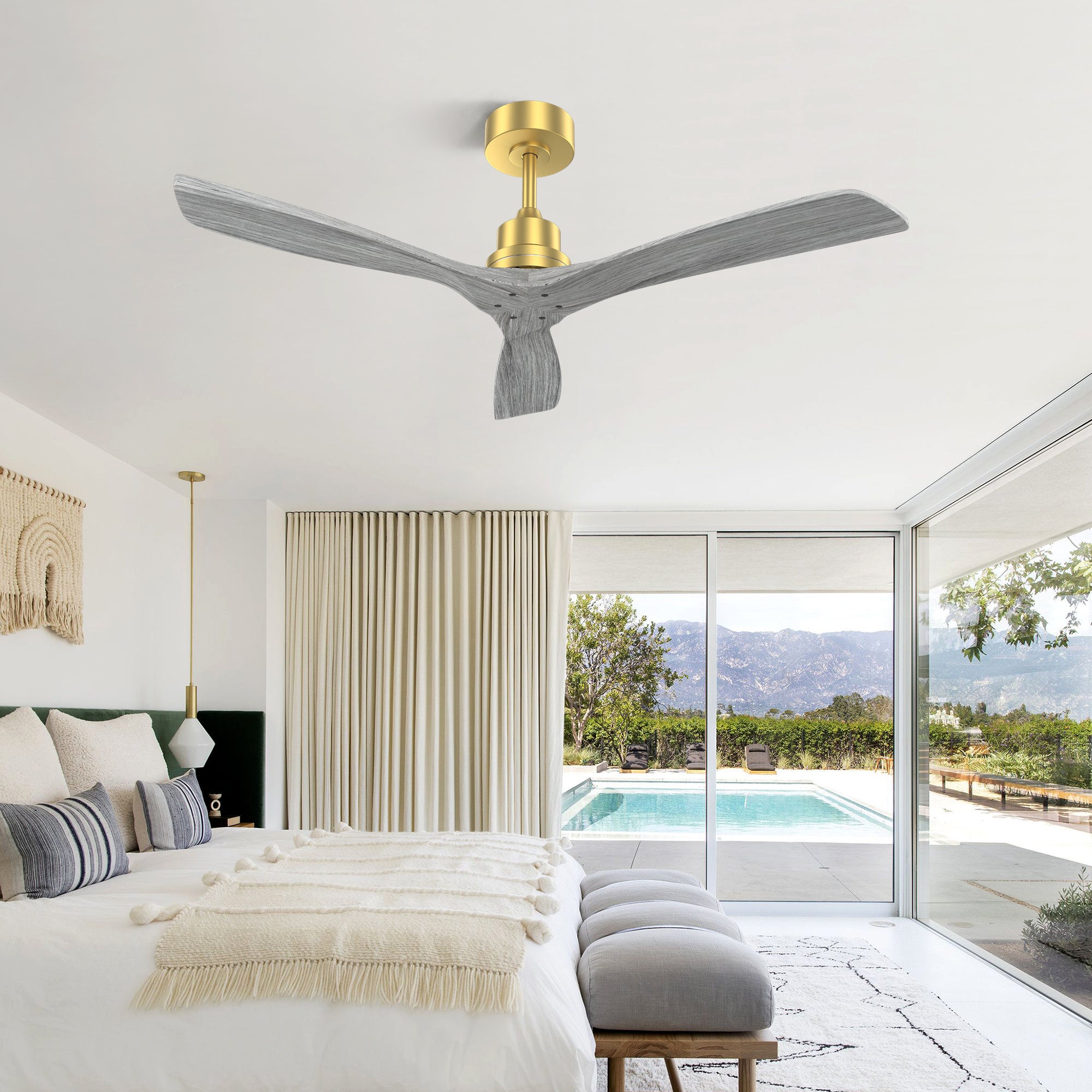 52 Inch Indoor Ceiling Fan Without Light