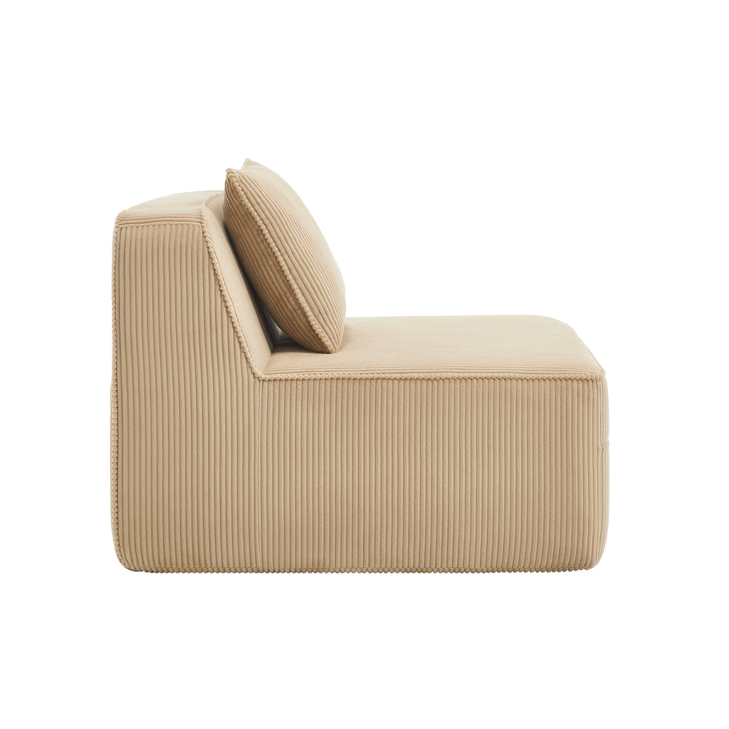 Armless Sofa W/Pillow Corduroy - Camel