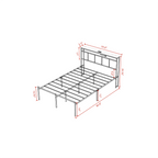 14 Inch Queen Bed Frame with Storage Headboard