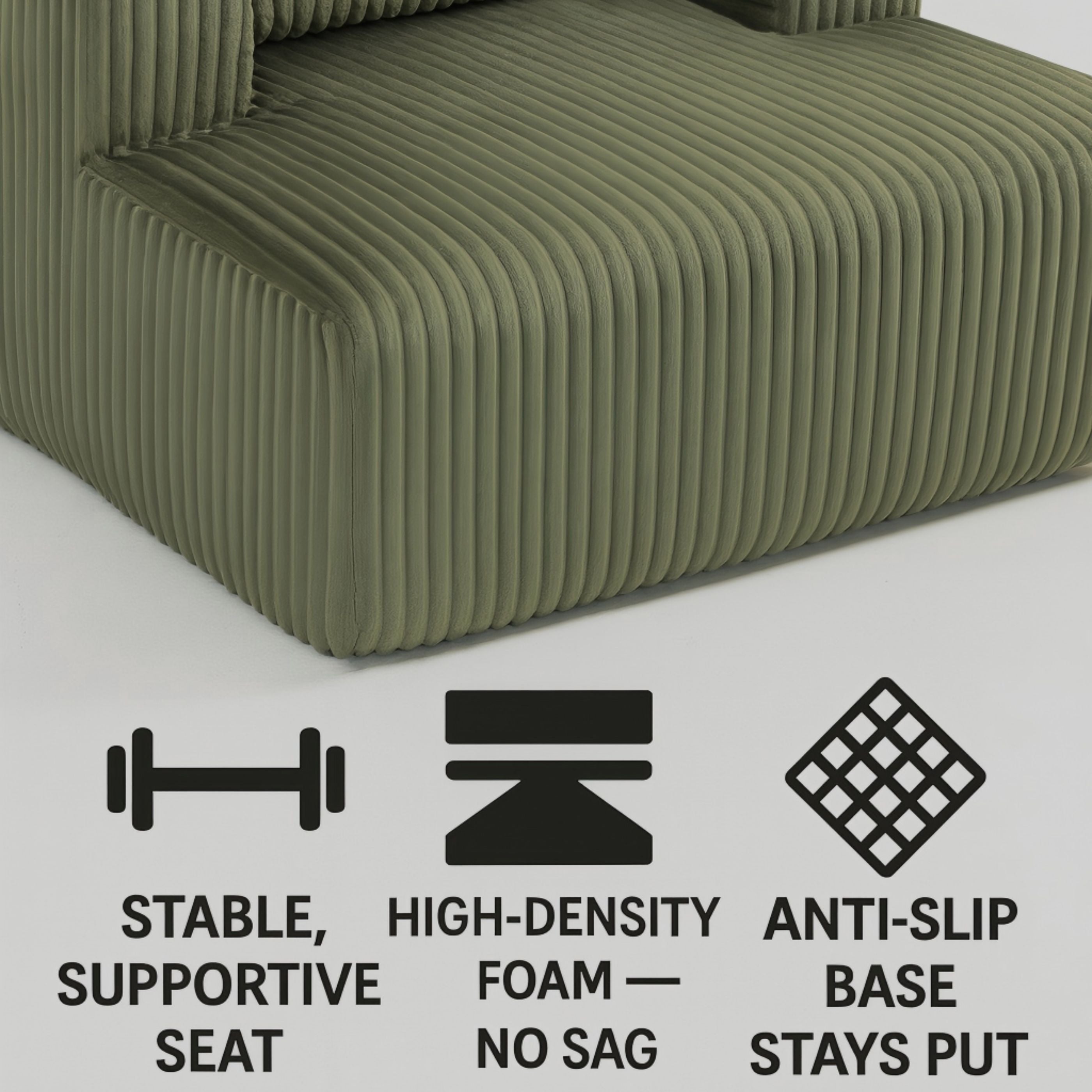 Sofa Bed - 62.6" x 48.23" Compressed Couch with Lumbar Pillows