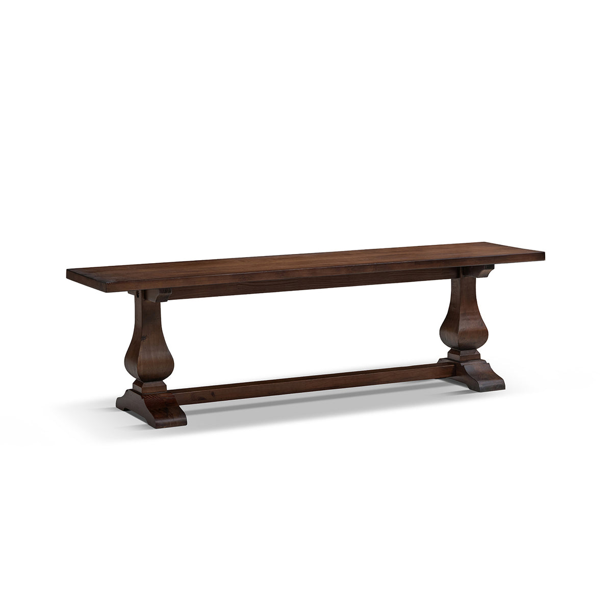Whitmore 60-Inch Reclaimed Pine Trestle Dining Bench, Dark Brown