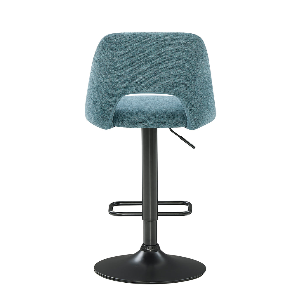 Nuvia Contemporary Adjustable Barstool with Upholstered Swivel Seats, Set of 2