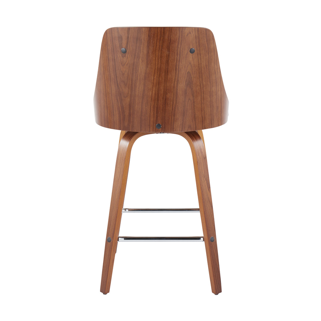 Mid-Century Modern Fixed-Height Counter Stool with Swivel