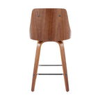Mid-Century Modern Fixed-Height Counter Stool with Swivel
