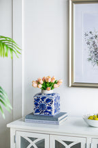 5x5x8" Hand Painted Square Canister