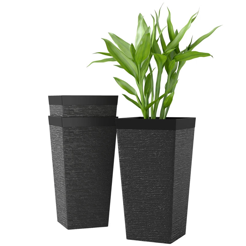 Modern Design Stackable Tapered Planters, Set of 3