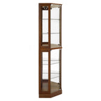 6 Shelf Corner Curio Display Cabinet With Lights, Mirrors, and Adjustable Shelves