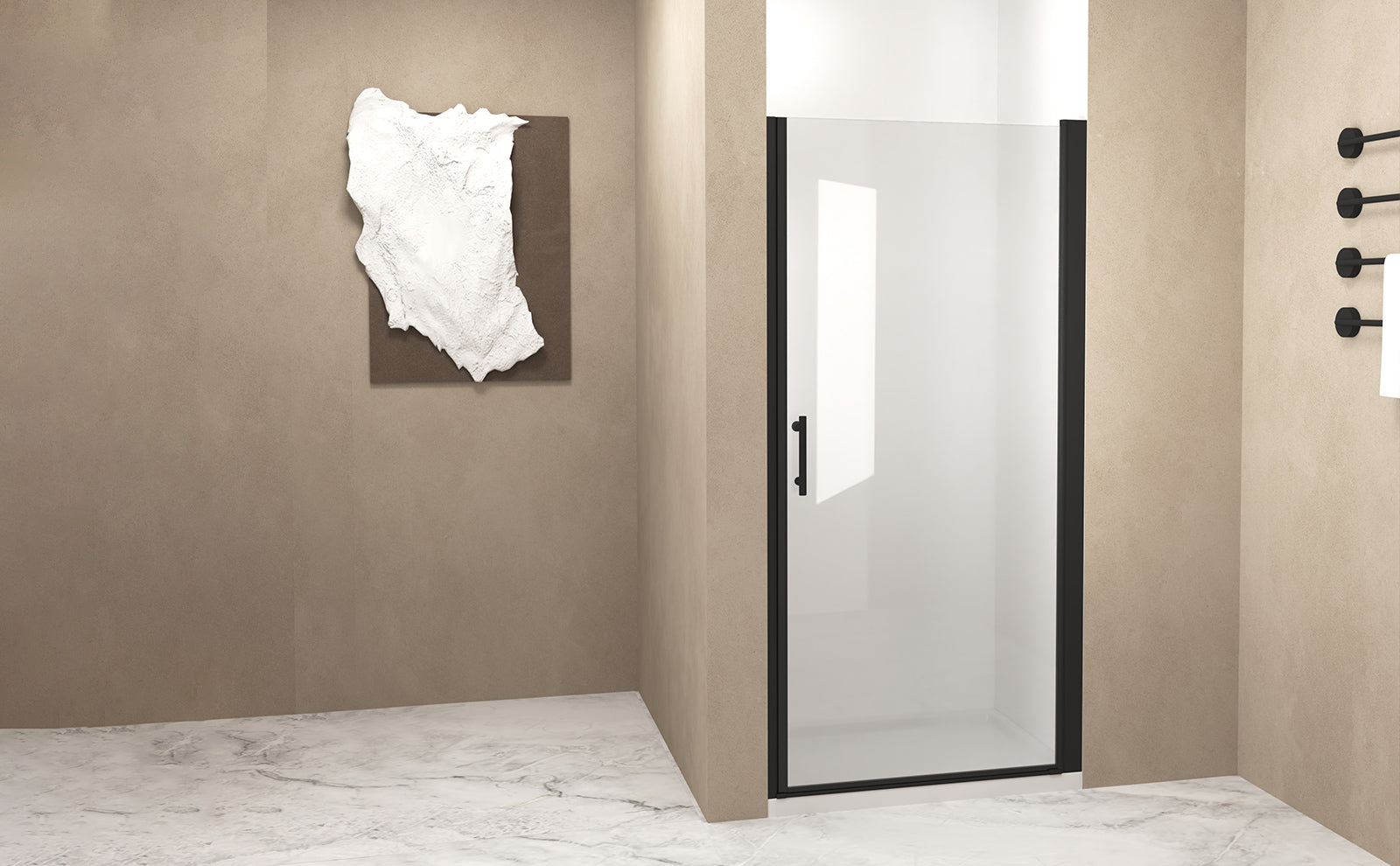 34"x 72" Pivot Shower Door, Matte