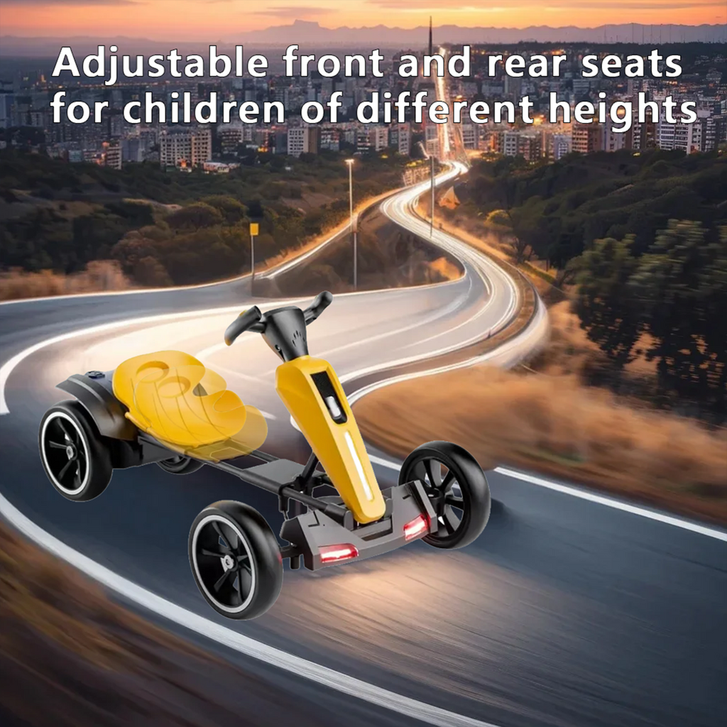 12V Electric Kids Pedal Go Kart - Yellow