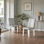 Upholstery Dining Chair Set - Silver and White