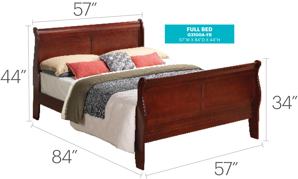 Charming Cherry Traditional Full Bed For Comfort