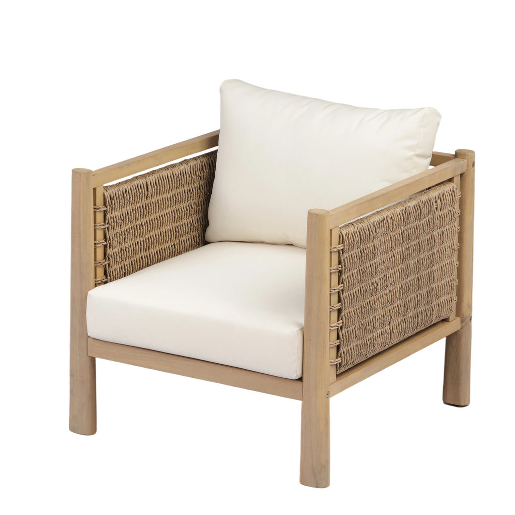Set of 3 Outdoor Acacia Wood Patio Chairs