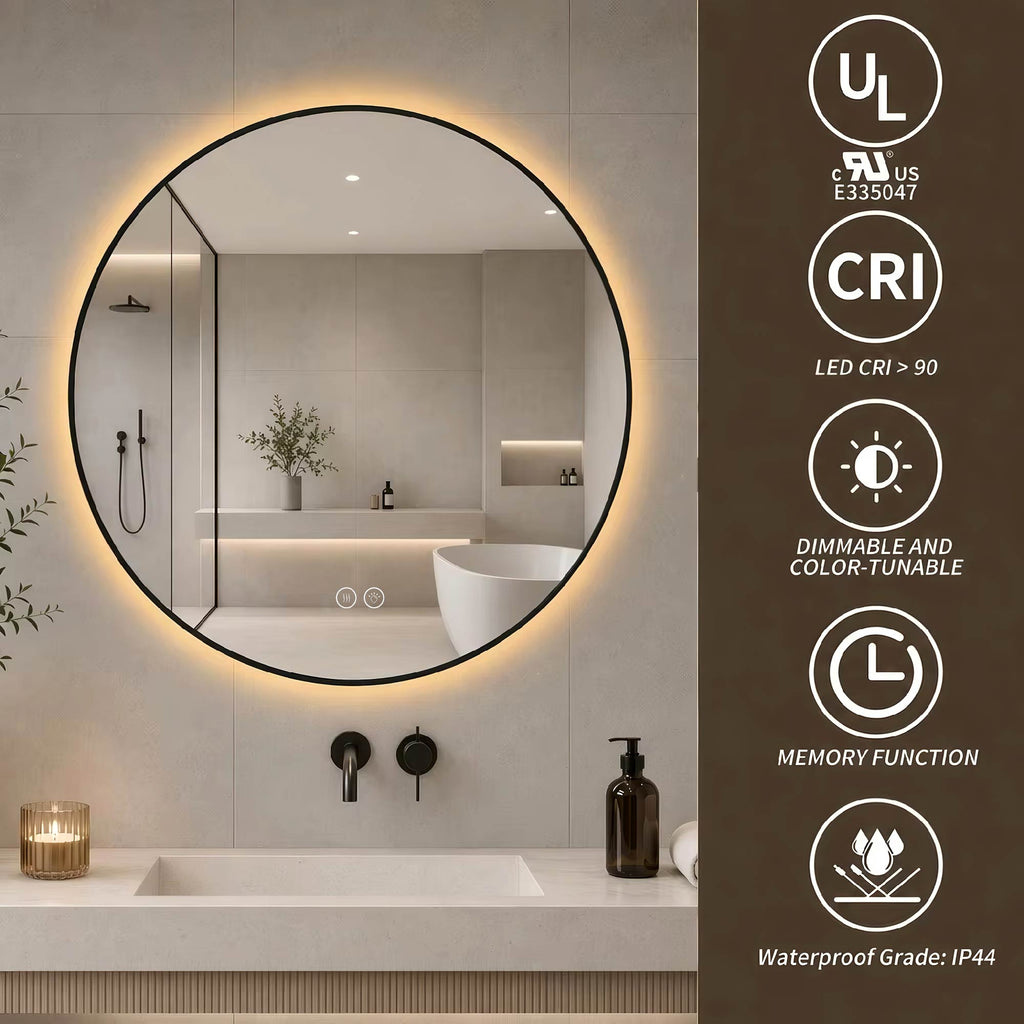 24" Round Bathroom Mirror