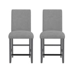 Gray Upholstered Barstools, Set of 2