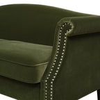 Elaine 77" Camel Back Small Space Sofa, Olive
