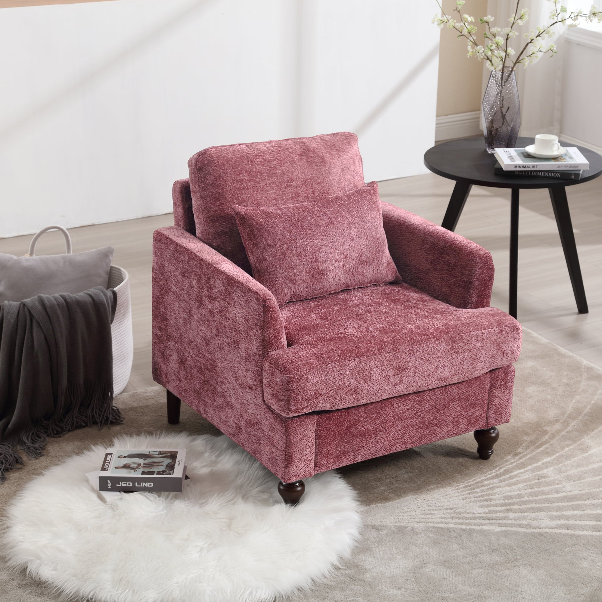 Wood Frame Armchair - Modern Accent Chair