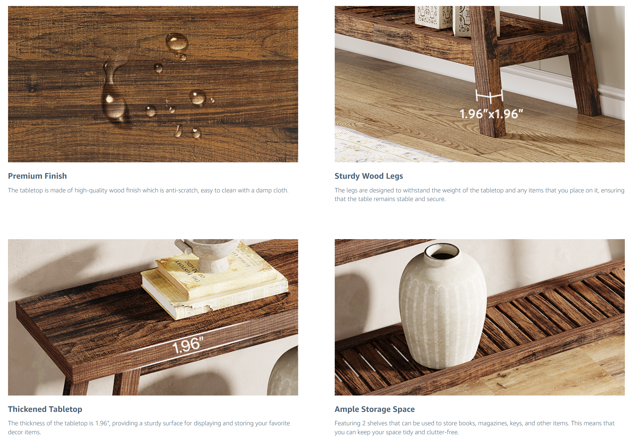 70.9 Inches Extra Long Farmhouse Console Table
