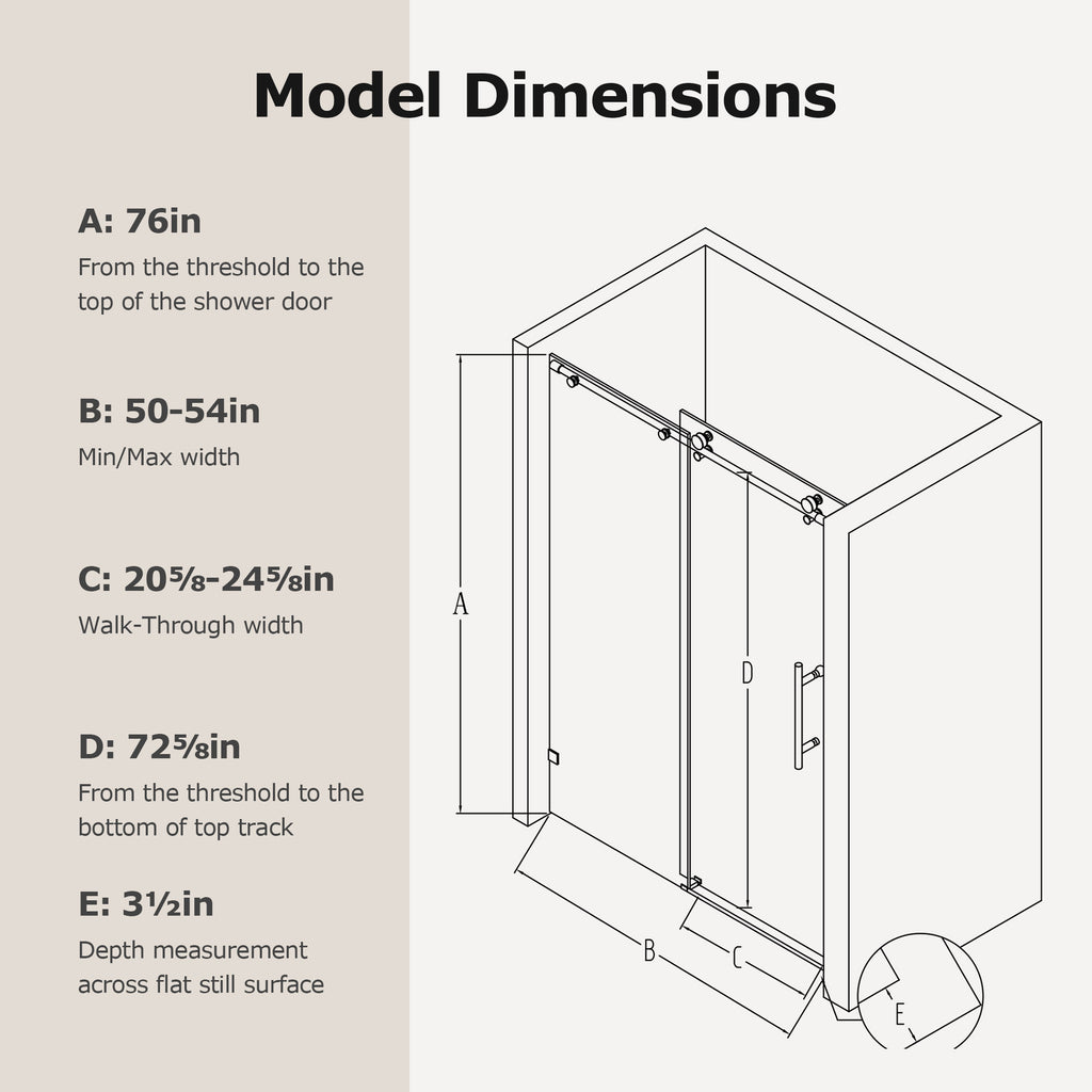 Frameless Single Sliding Soft-Close Shower Doors
