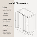 Frameless Single Sliding Soft-Close Shower Doors