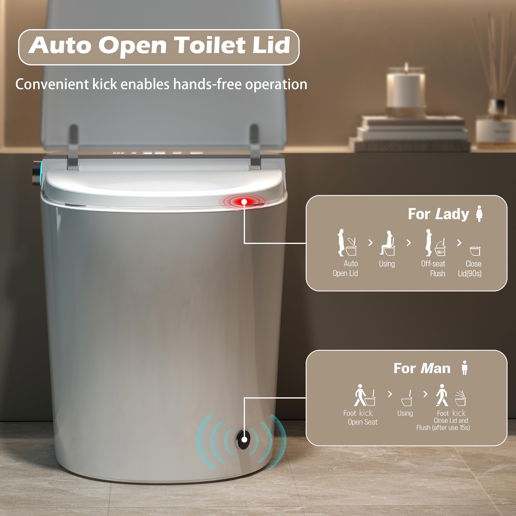 Smart Toilet with Bidet Built-in - ADA One-Piece Toilet