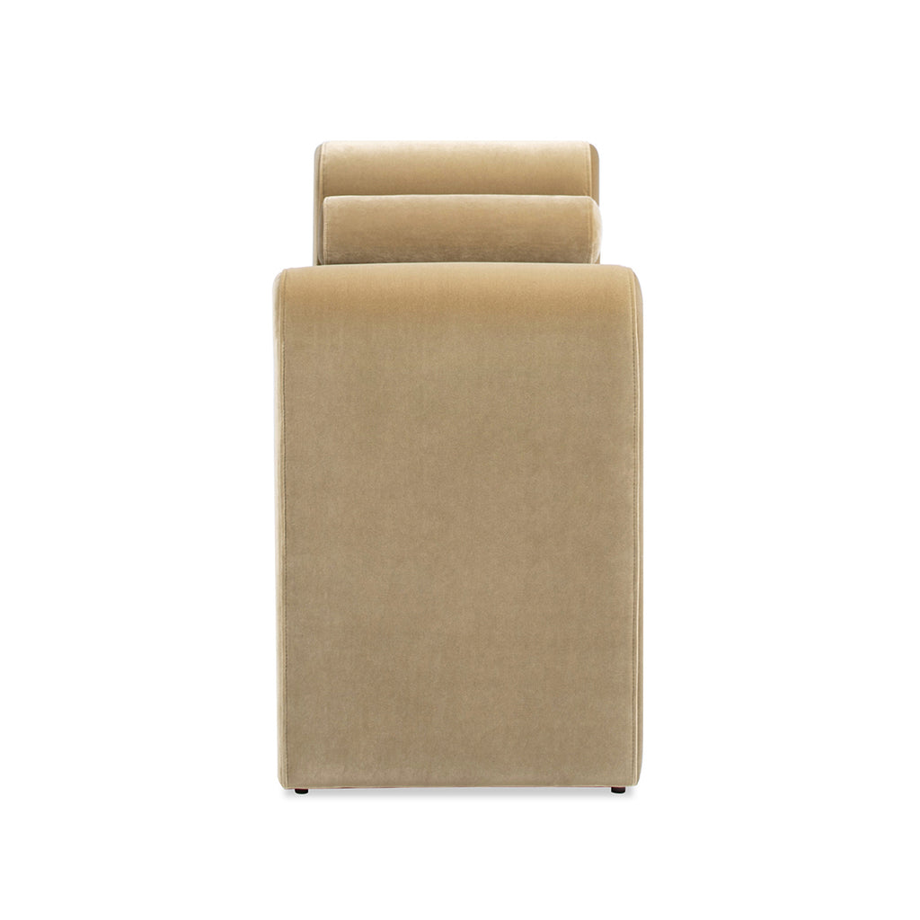 Mason 60.5" Arched Arm Bench with Bolster Pillows, Camel