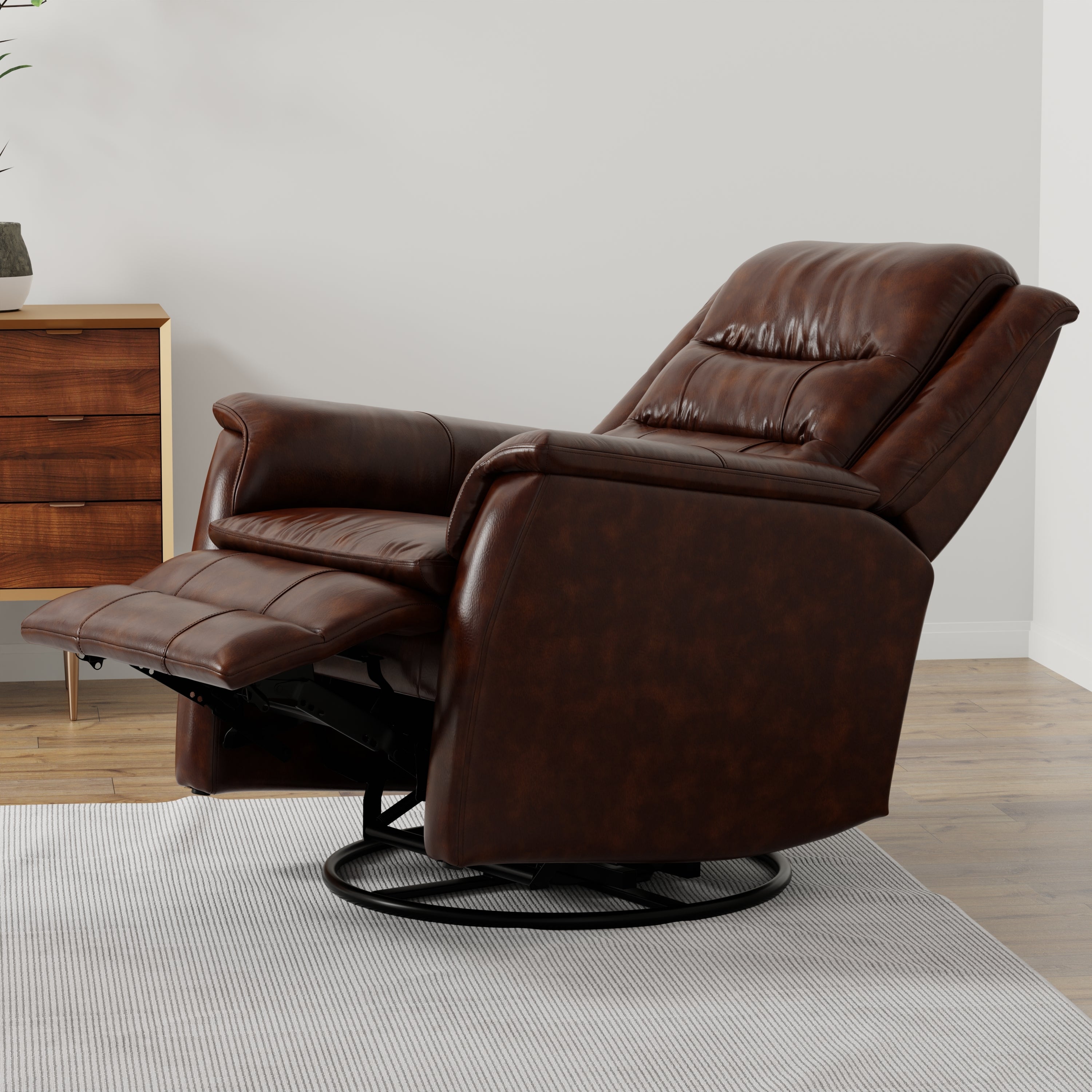 Global Home Swivel Recliner with Manual Footrest in Brazil