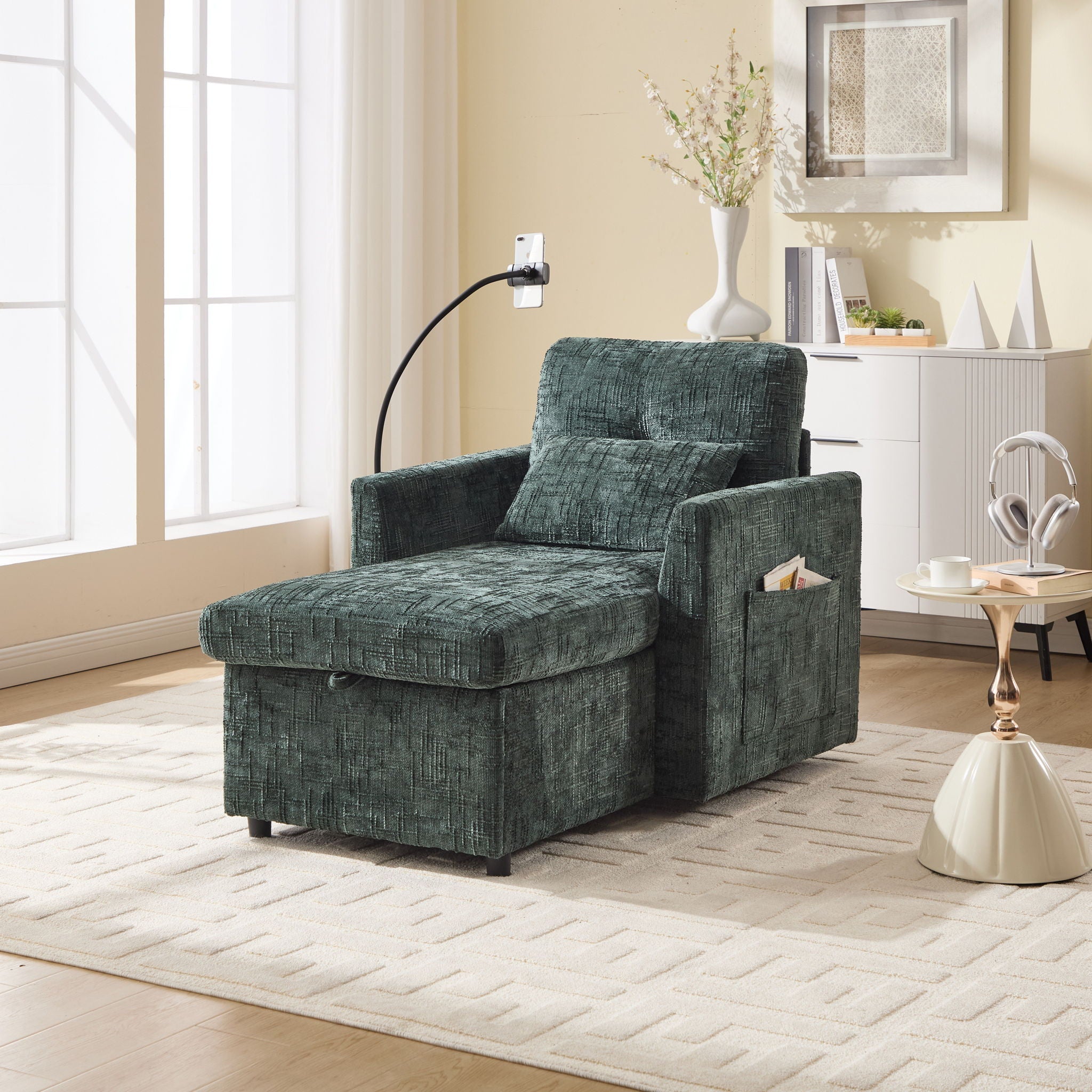Multifunctional Recliner Sofa With Storage And Phone Bracket