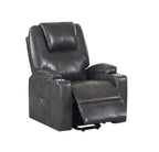Gunmetal Leather Aire Recliner with Power Lift & Massage