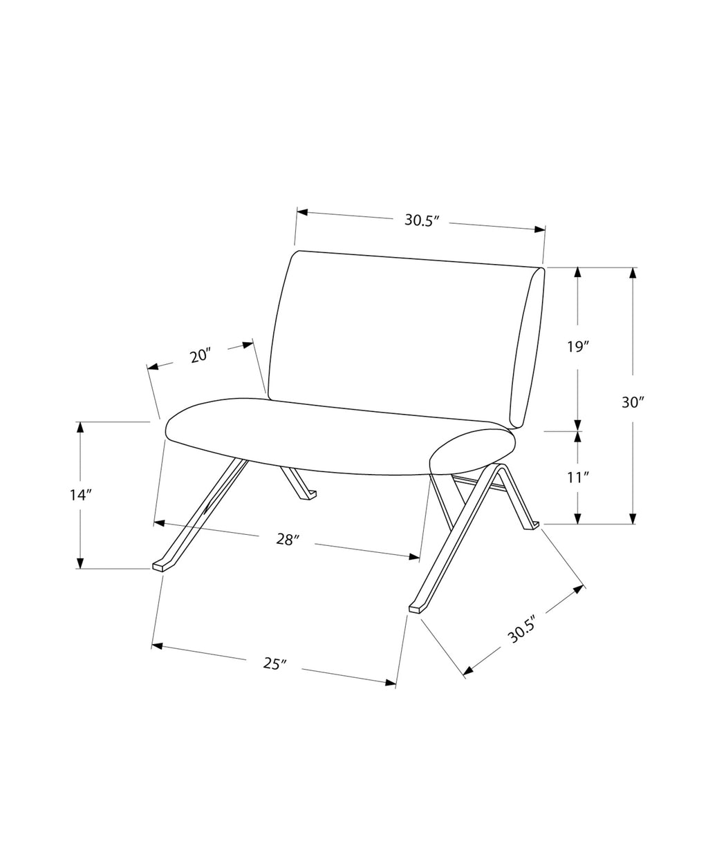 Accent Chair, Armless, Fabric