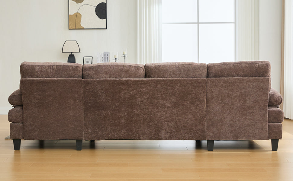 U-Shaped Sectional Sofa 103.5" Chenille Fabric Couch