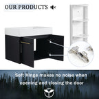30 Inch Wall-Mounted Bathroom Vanity with Sink and Storage Rack