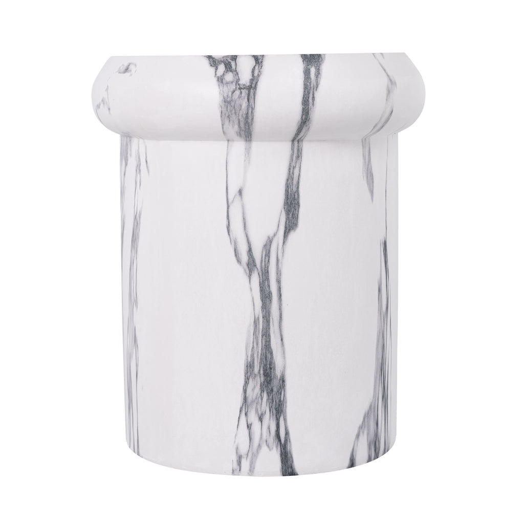 18.11"H Sculptural MGO Side Table