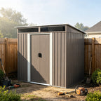 6ft x 5ft Sloped Roof Metal Shed with Transparent Top Panels