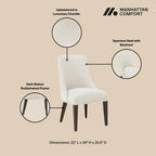Beever Wood Chenille Dining Chair Set of 2