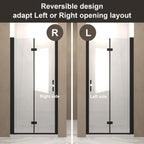 33-32" x 72" Bifold Shower Door with Tempered Glass