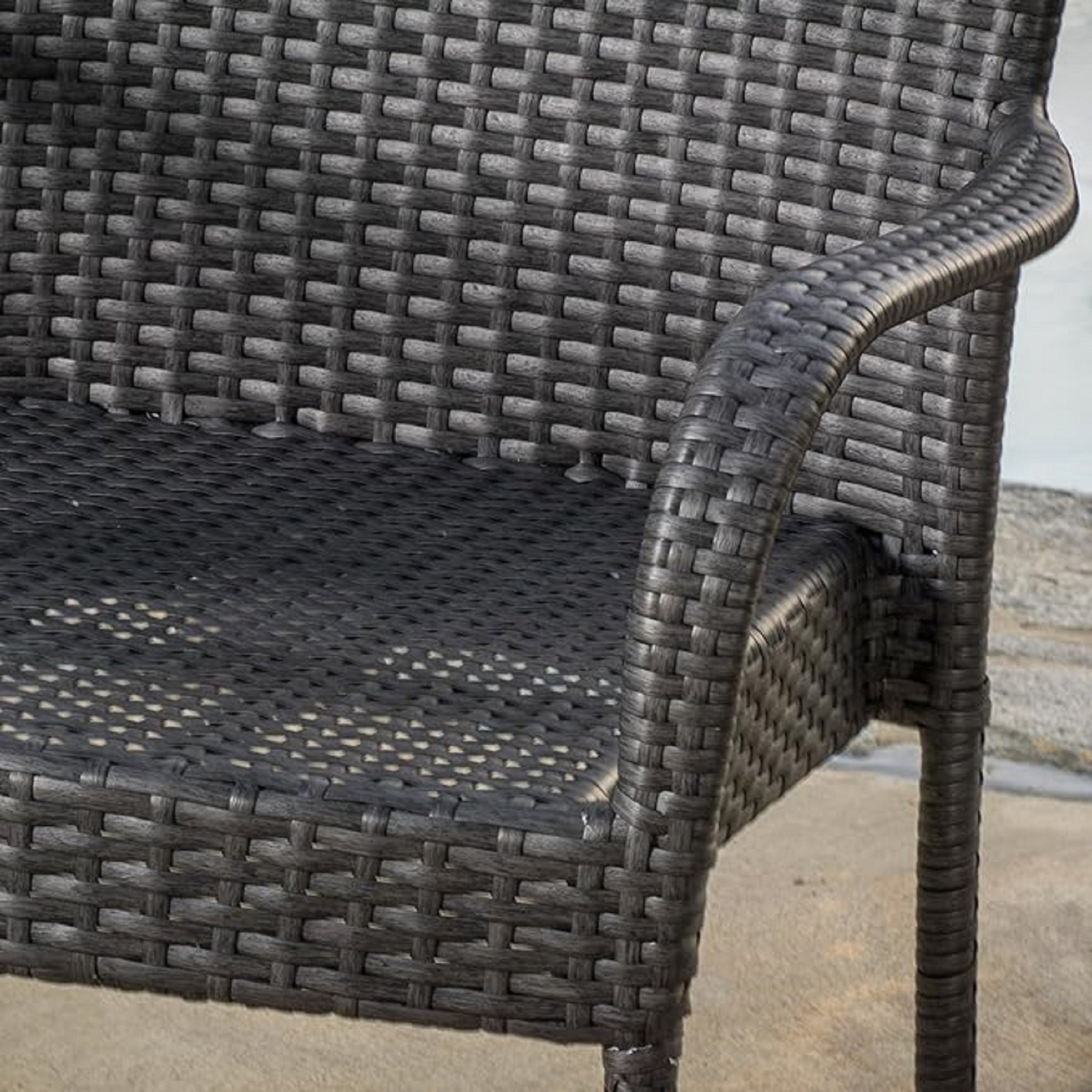 Littleton Grey PE Wicker Stacking Chair 4pcs