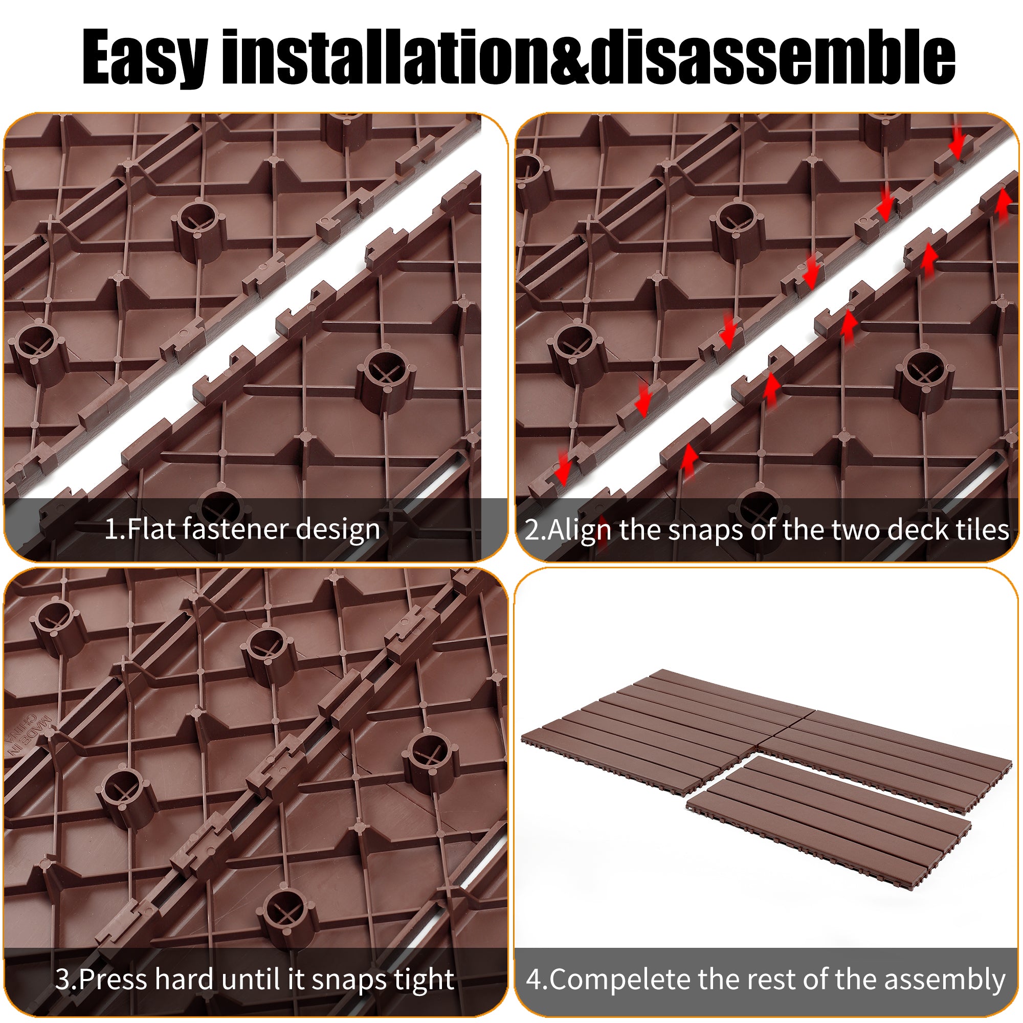 24 Pieces of Outdoor Terrace Deck Tiles