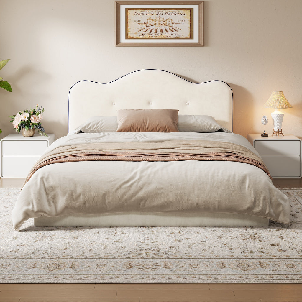King Size Upholstered Platform Bed