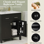 60" Modern Black Bathroom Vanity Set