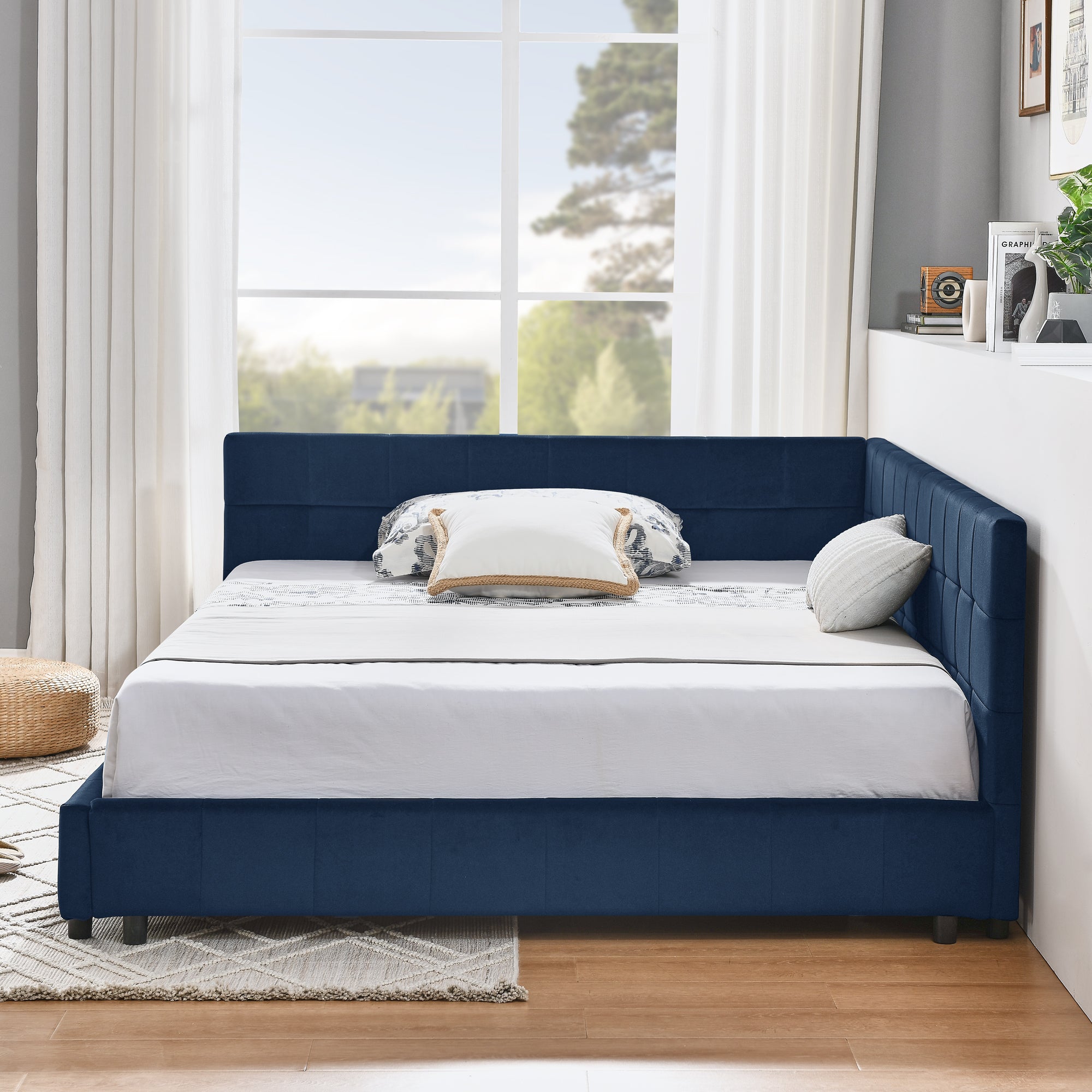 Full Size Upholstered Tufted Bed Frame