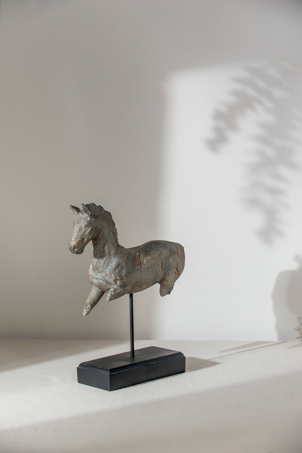 14" Antique Horse Statue On Stand