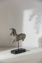 14" Antique Horse Statue On Stand