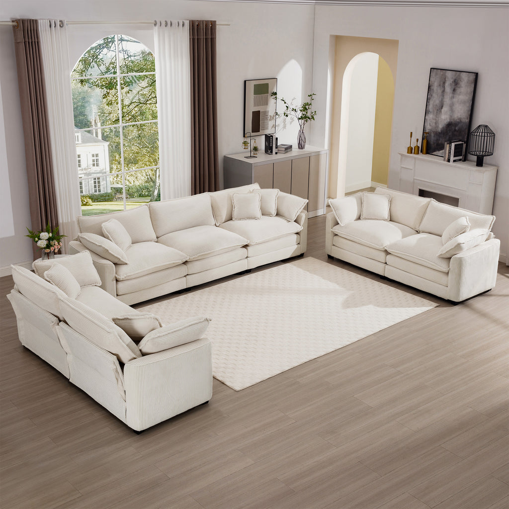 Modern Fabric Living Room Sofa 2-Piece Set