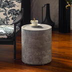 Modern Faux Concrete Round Corner Accent Table