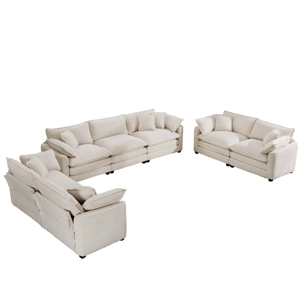 Modern Fabric Living Room Sofa 2-Piece Set