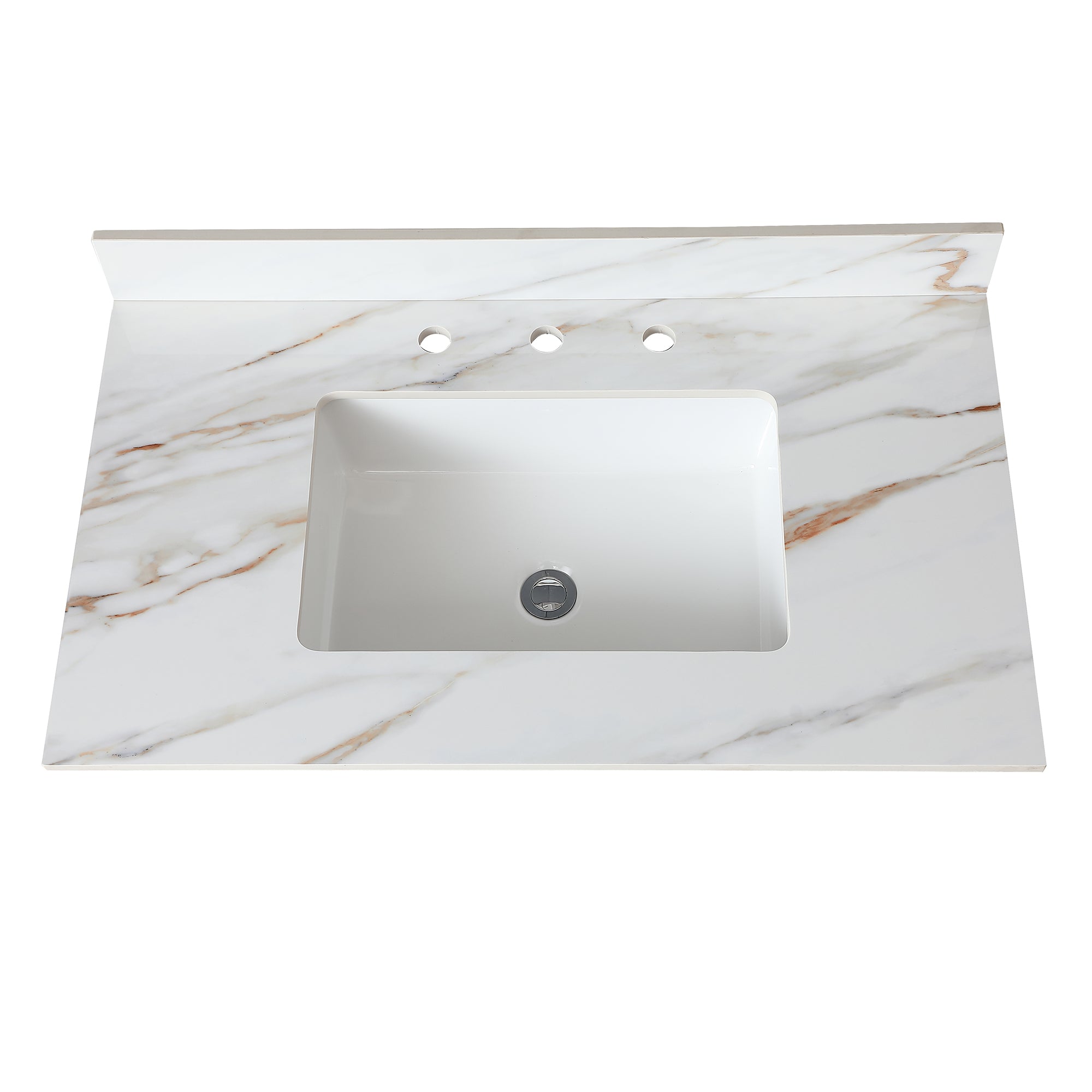37 Inch Carrara Marble Vanity Top