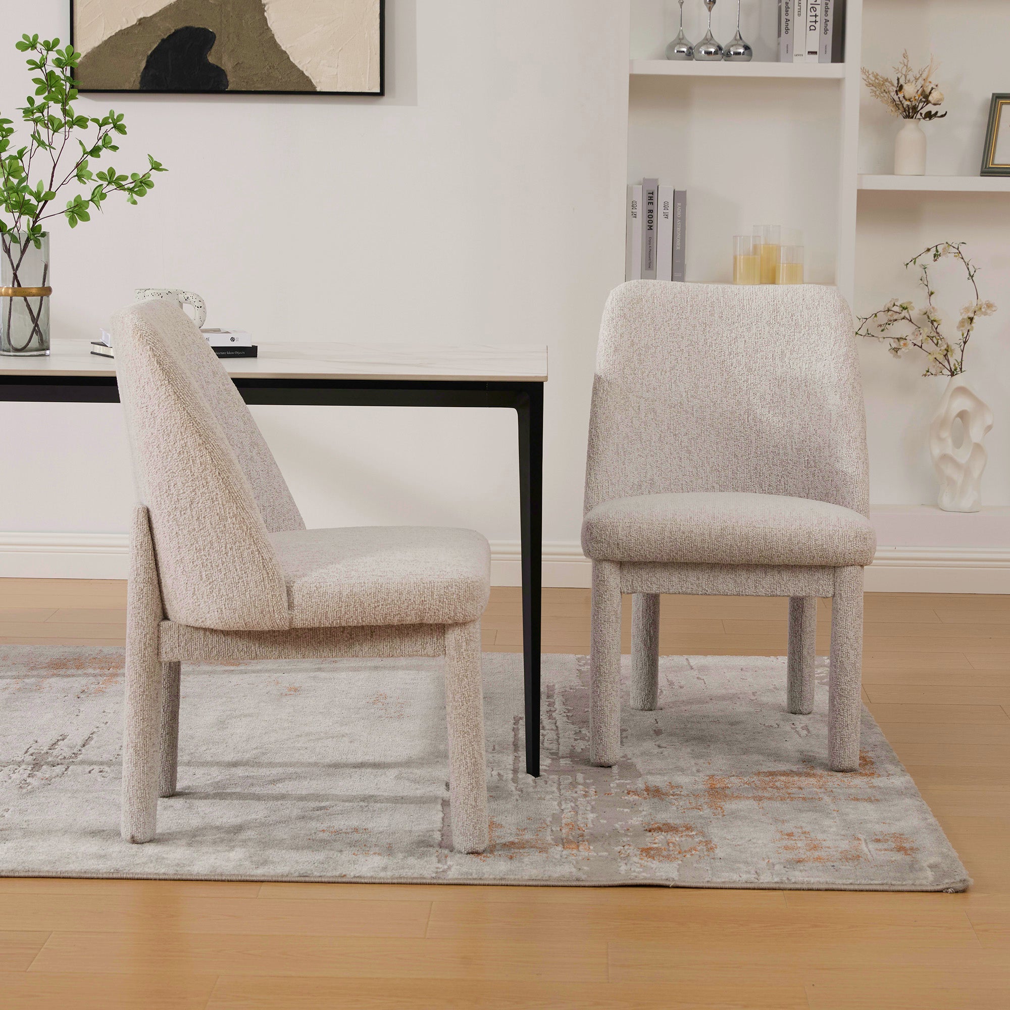 21.46" Wide Modern Minimalist Dining Chair Set Of Two