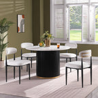 46 Inch Round Faux Marble Dining Table