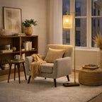 Brizo Bamboo Lampshade Floor Lamp