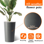 2 Pack Tall 21.7 in Planters for Outdoor Plants